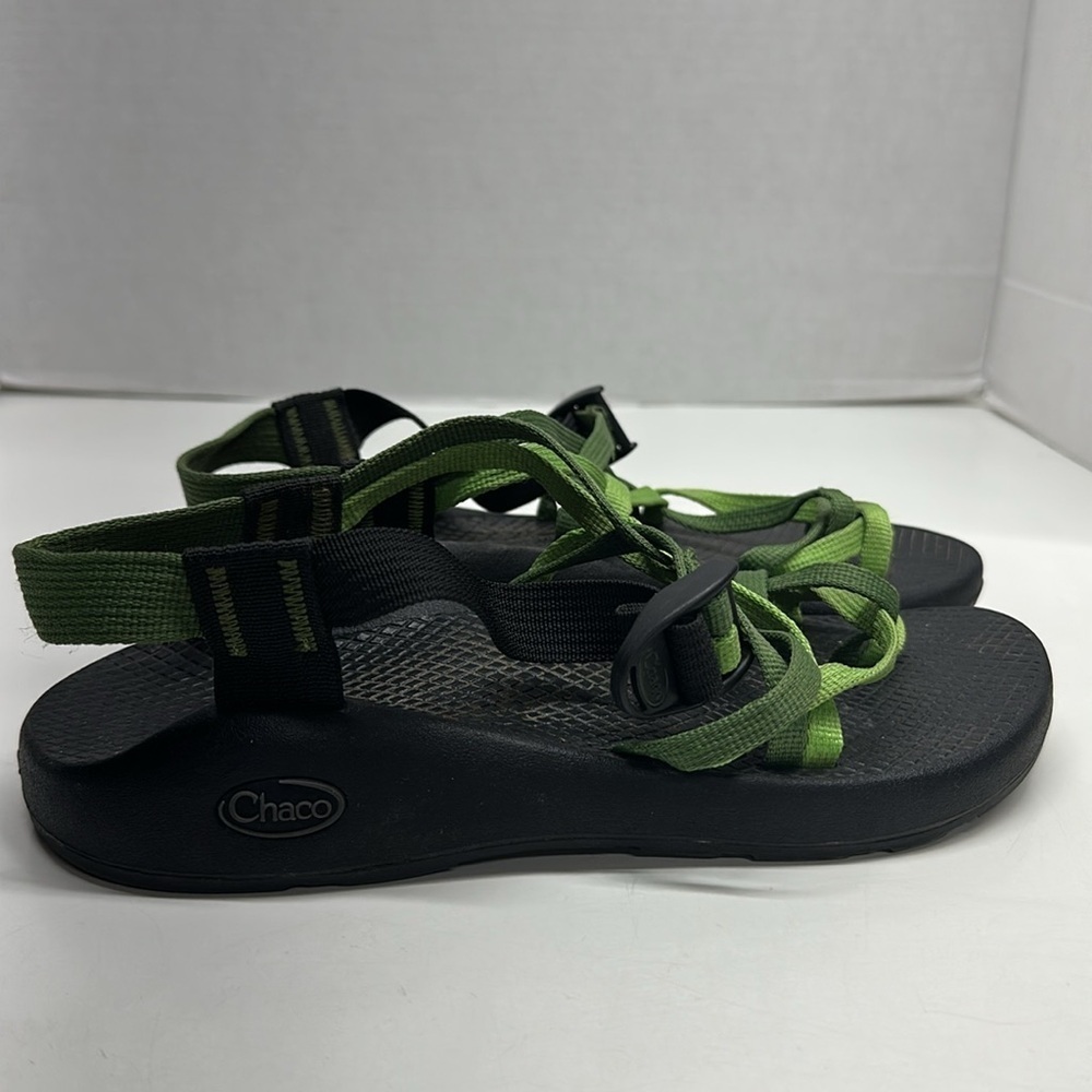 Chaco ZX2 Classic Sandals Shoes Strappy Open Toe Black Green Women's Size 8